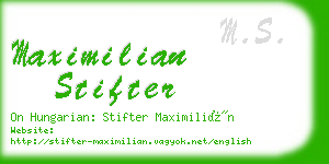 maximilian stifter business card